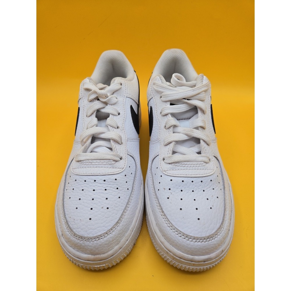 Nike AirForce 1  White Black Swoosh Sneaker Women's 8.5 / Kids 6Y | CT3839-100 - Picture 2 of 5